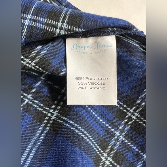 DRAPER JAMES Blue plaid short sleeve top size S - Picture 11 of 14